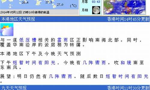 香港天气预报一周七天_香港天气预报15天