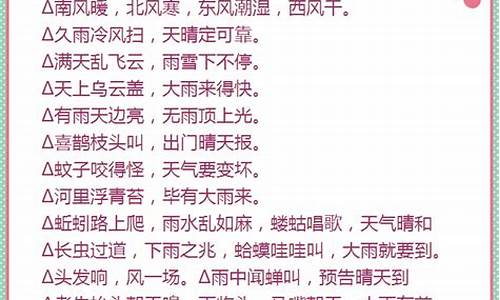 气象谚语三句_气象谚语有哪些三年级的内容